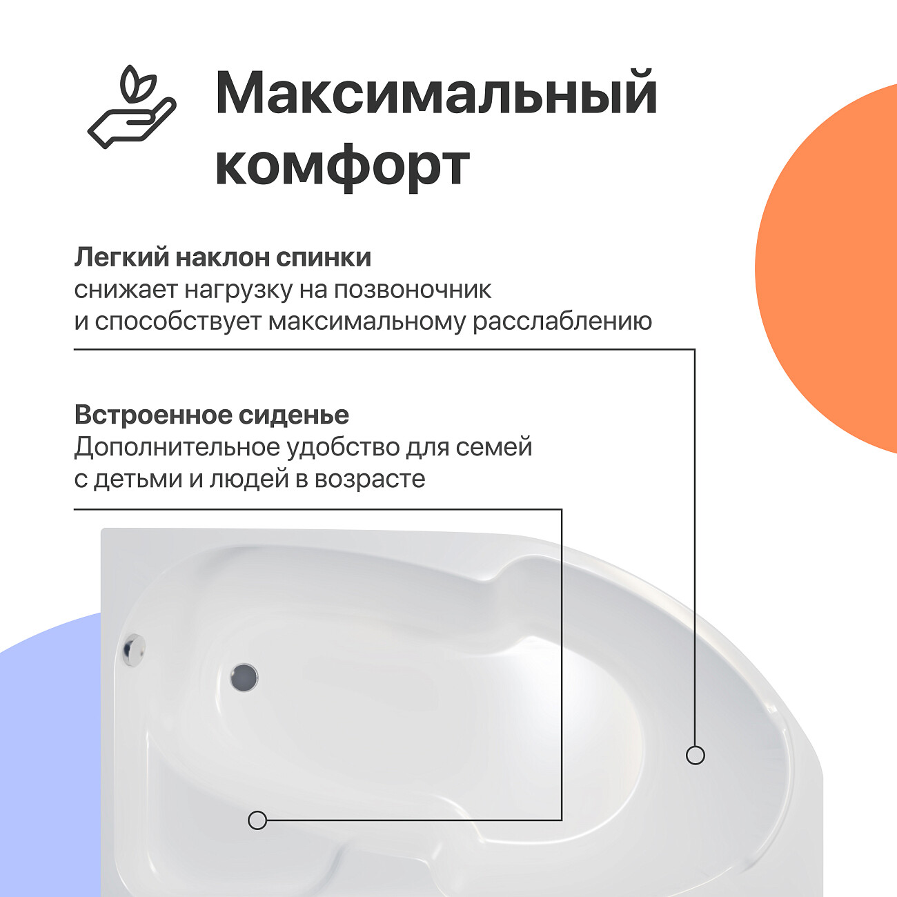 Акриловая ванна с каркасом 170x95 см белая Diwo "Сочи" R Щ0000055218, Щ0000055243 - изображение 3