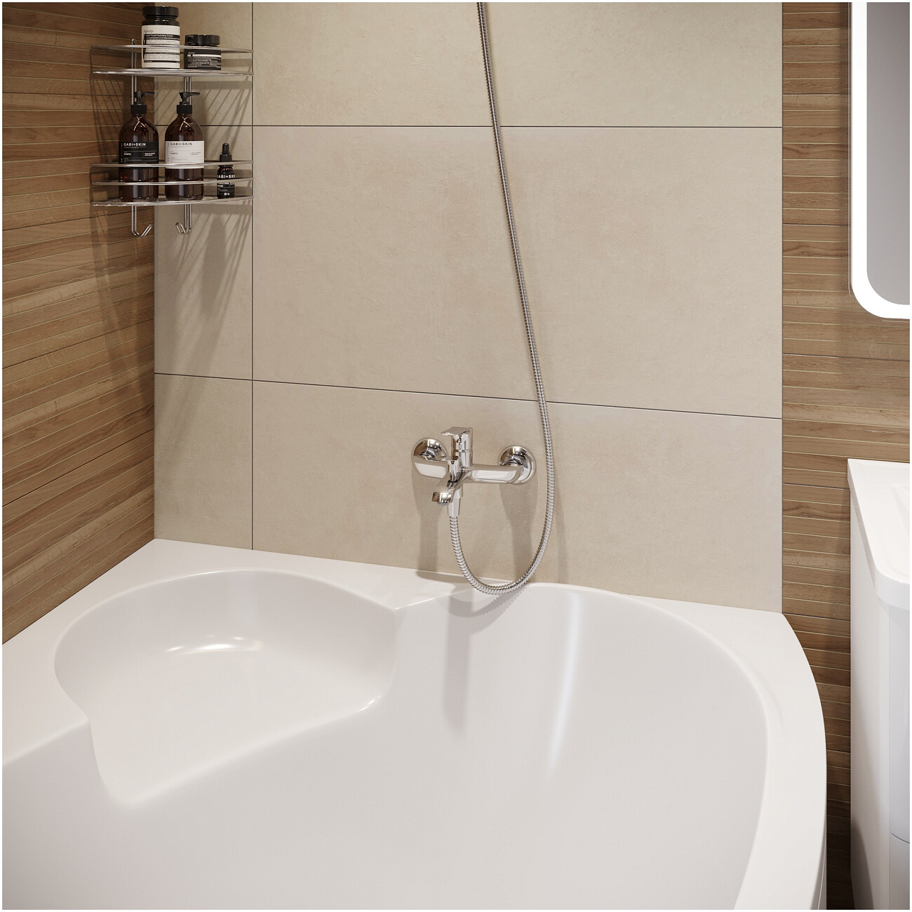 Смеситель для ванны с душем настенный хром Stworki "Хельсингборг" S18100CR - изображение 6