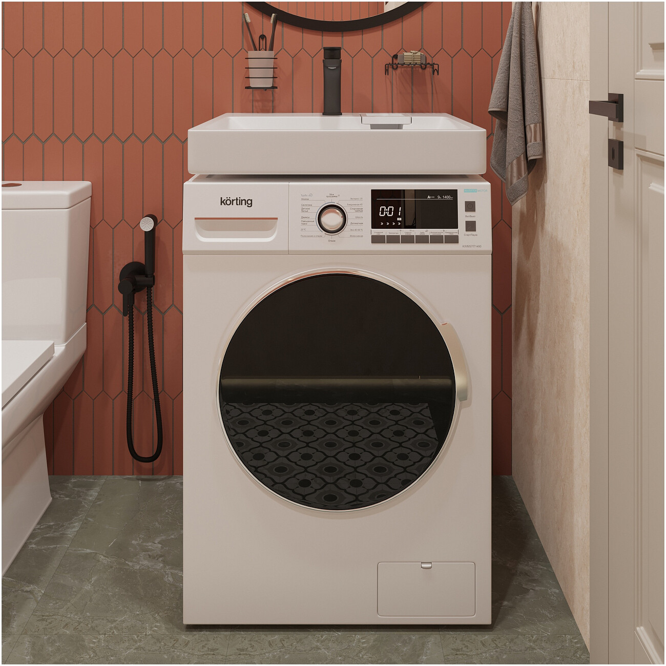 Раковина на стиральную машину 60х55 см белая Diwo "Коломна" RnDKA-60 - изображение 6