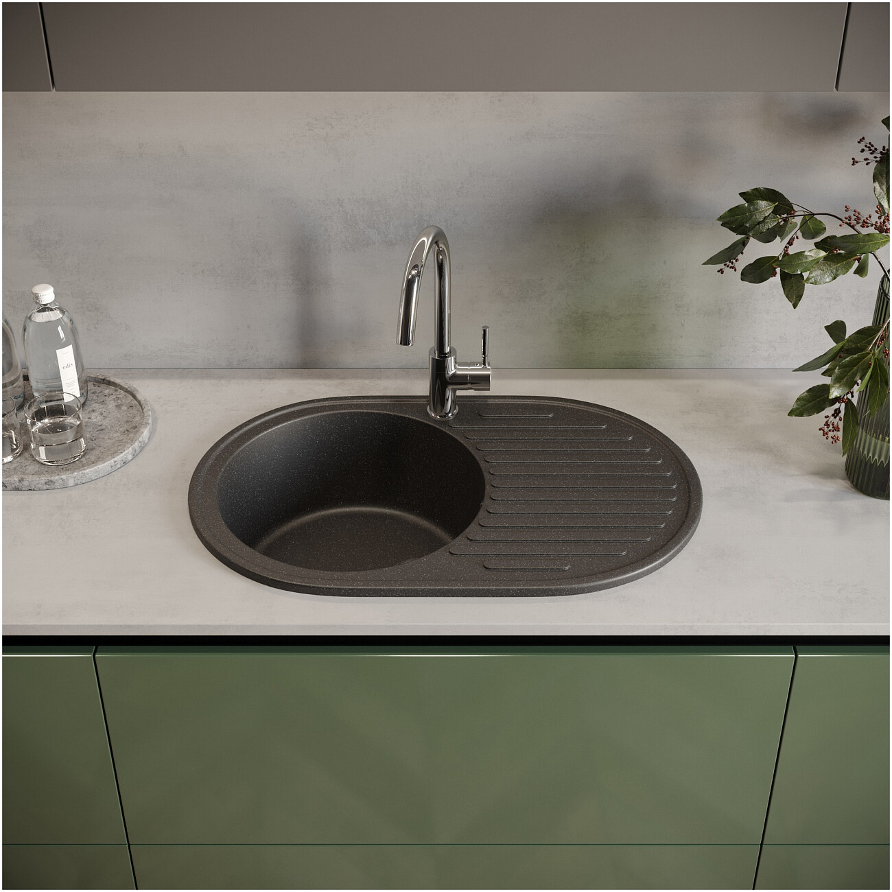 Мойка кухонная антрацит Domaci "Болонья" М-11-007 - изображение 7