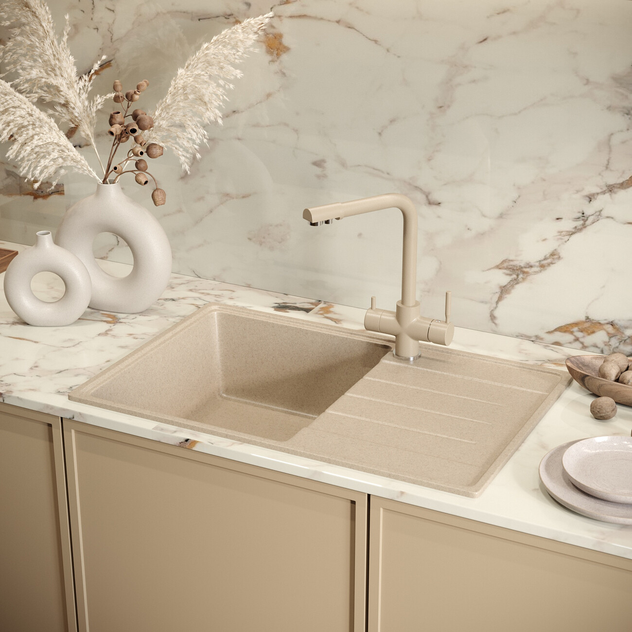 Мойка кухонная десерт Domaci "Солерно" DP 780-03 - изображение 5