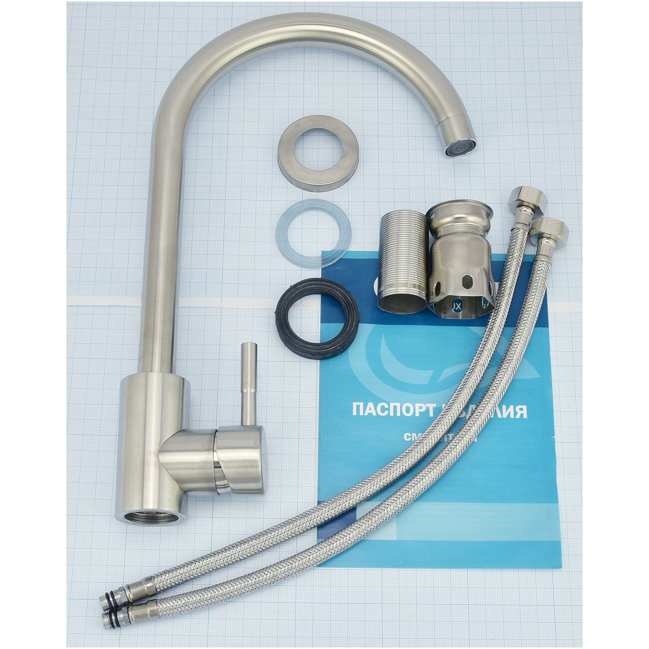 Смеситель для кухни однорычажный сталь Juguni Luxe Parus 0402.454 - изображение 8