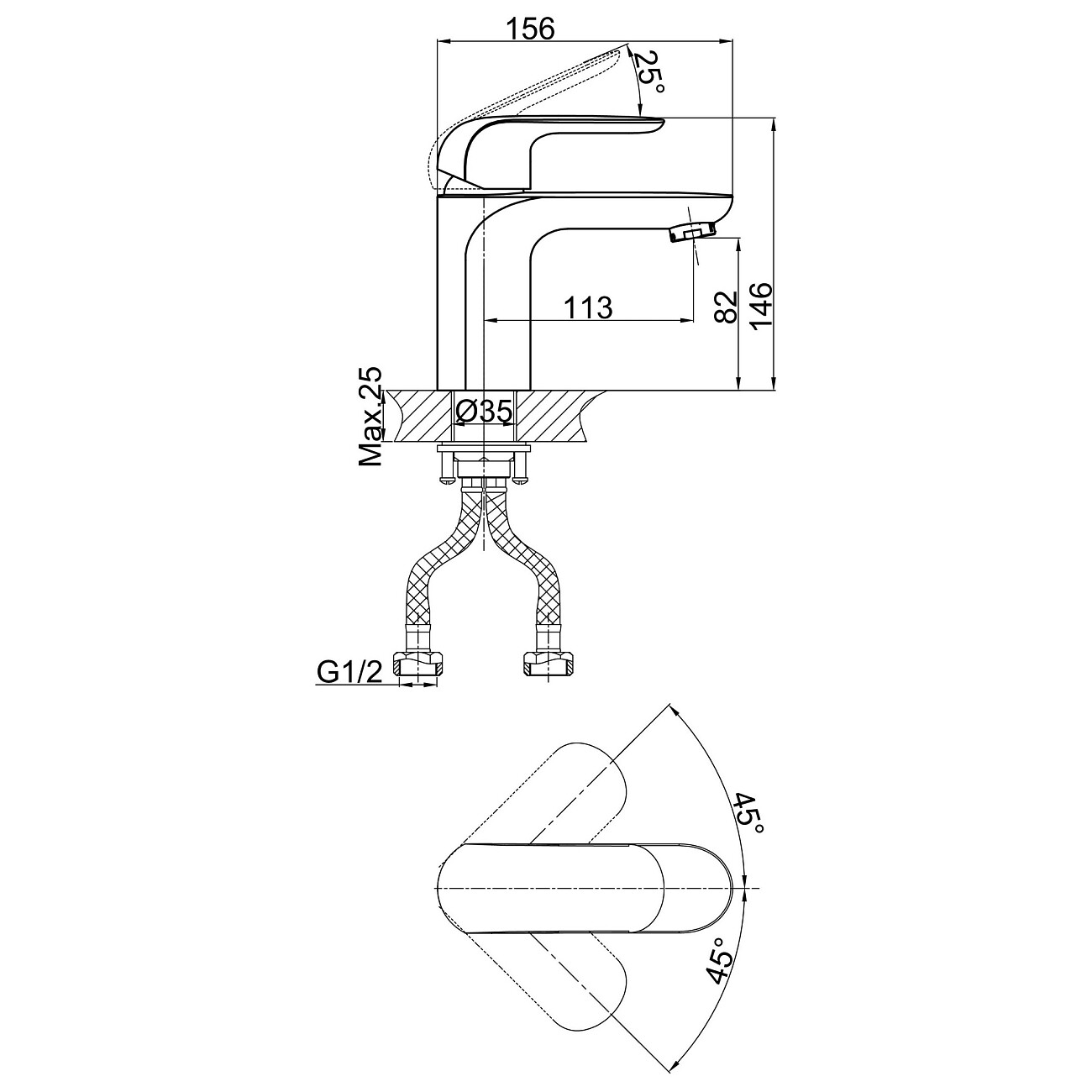 Смеситель для раковины однорычажный черный D&K Venice Gondola DA1022118 - изображение 2