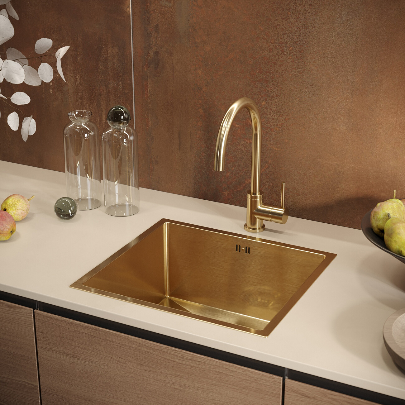 Смеситель для кухни из латуни золото Domaci "Равенна" DCB 3004 - изображение 5