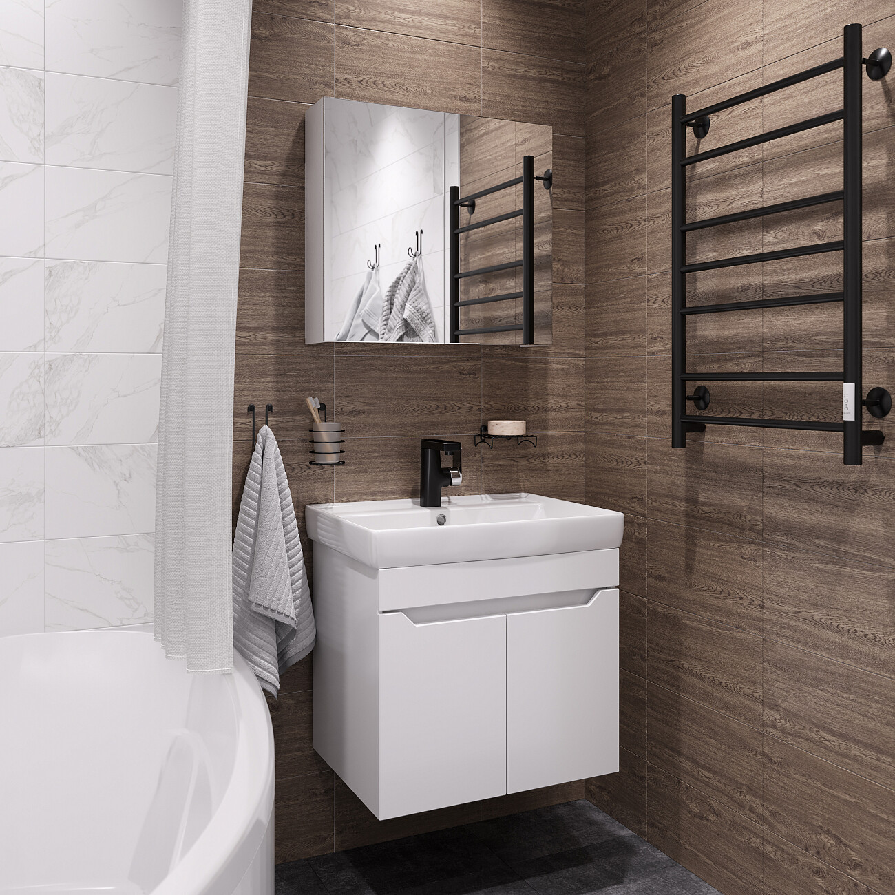 Мебельная раковина белая Diwo "Енисей 60" - изображение 9