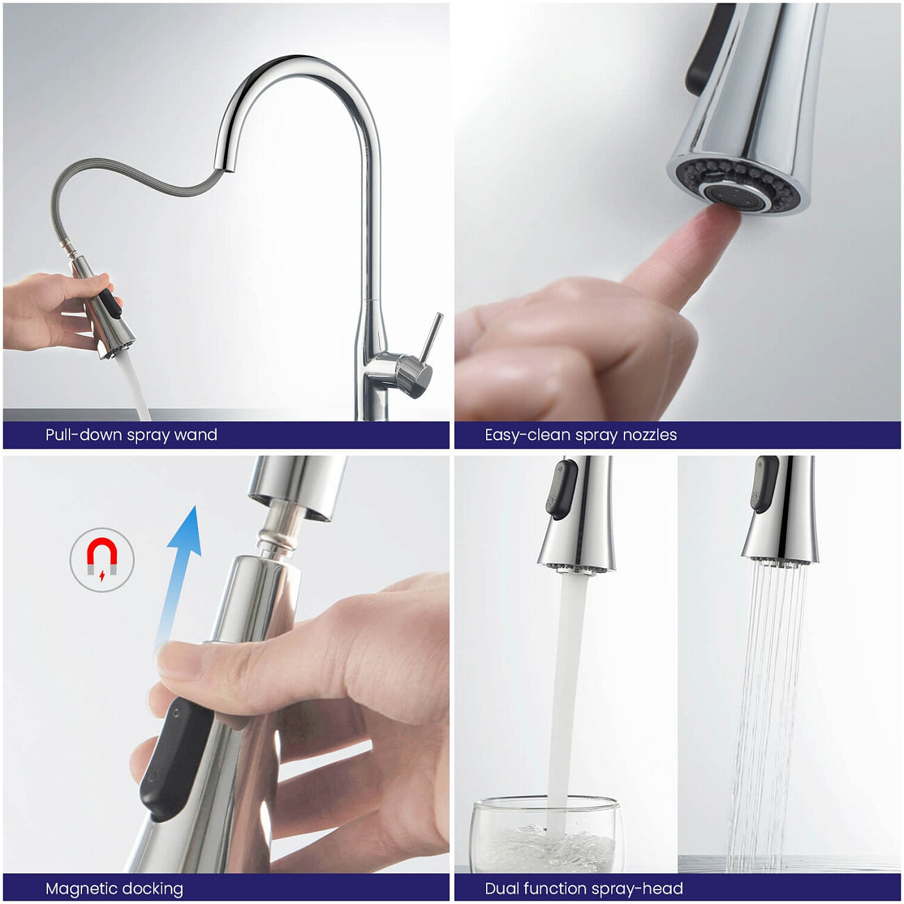 Смеситель для кухни с выдвижной лейкой хром Timo Saona 2336-00FL хром - изображение 3