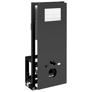 Инсталляция для подвесного унитаза с кнопкой смыва черная Glan 66TLT.010.ME.BL.WM04