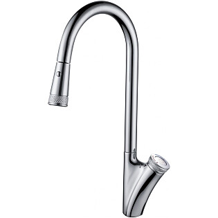 Смеситель для кухни латунный с выдвижной лейкой хром D&K Bayern Alfeld DA1482501