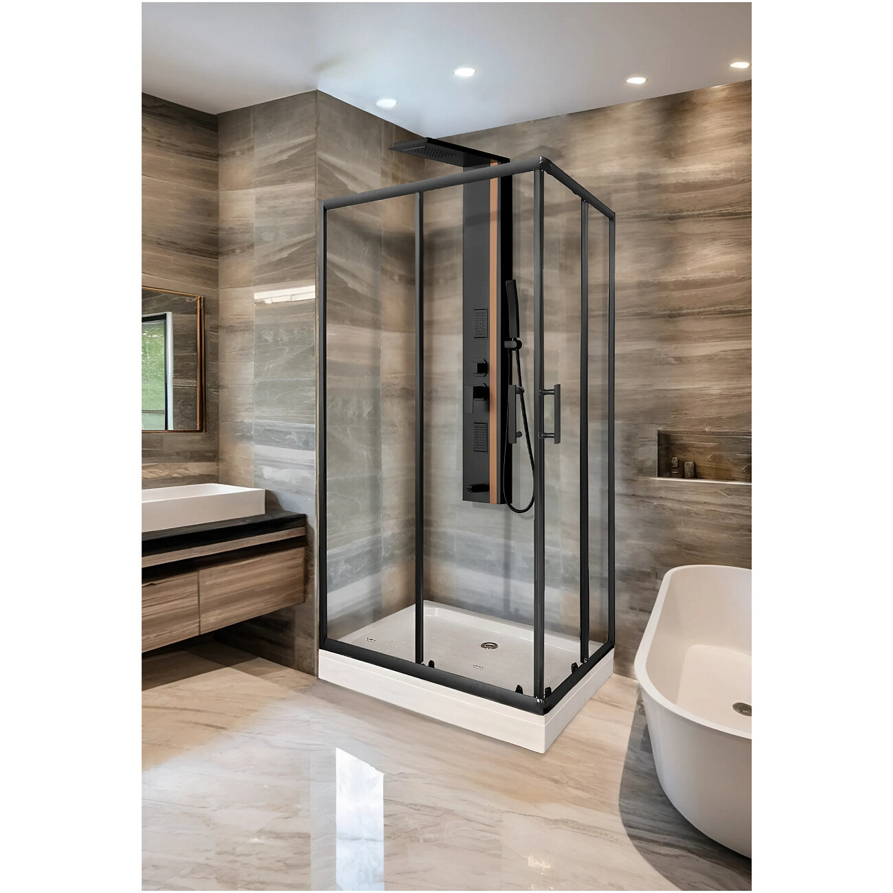 Душевая панель с гидромассажем черная Ceruttispa ROSANNA CT10400 - изображение 7