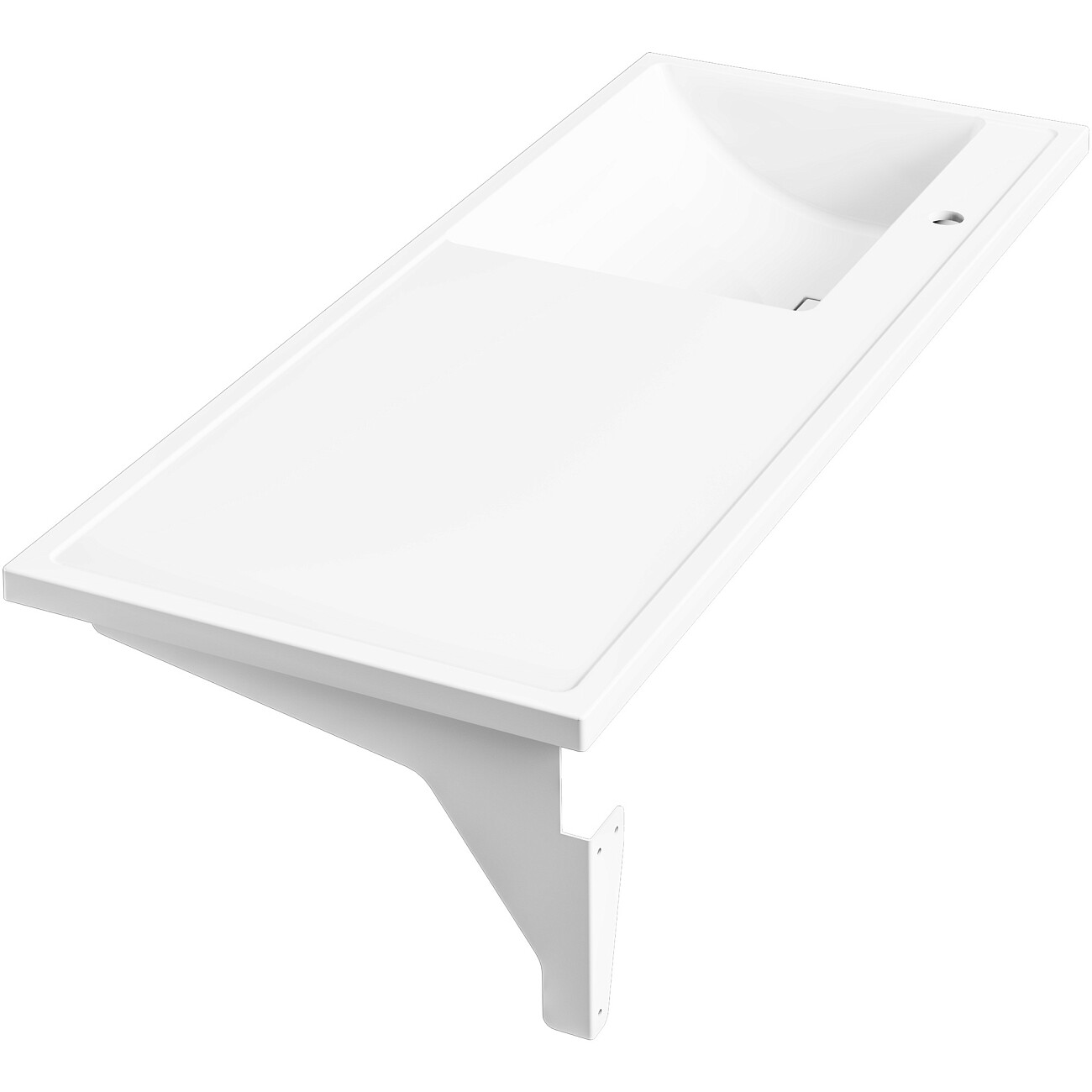 Раковина на стиральную машину со столешницей справа 50х110 см белая Stworki "Флом" SFnS1100L - изображение 8