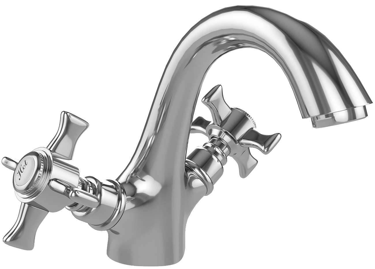 Смеситель для раковины двухвентильный хром Diwo "Самара" SA-02cr - изображение 10