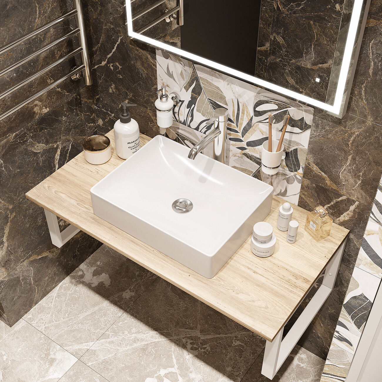 Раковина накладная керамическая прямоугольная 38х50 см белая Stworki 3050-KL - изображение 5