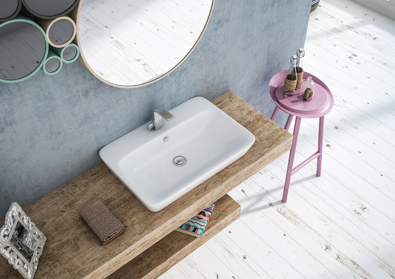 Раковина накладная керамическая прямоугольная 45х65 см белая Stworki 3065-KL - изображение 7