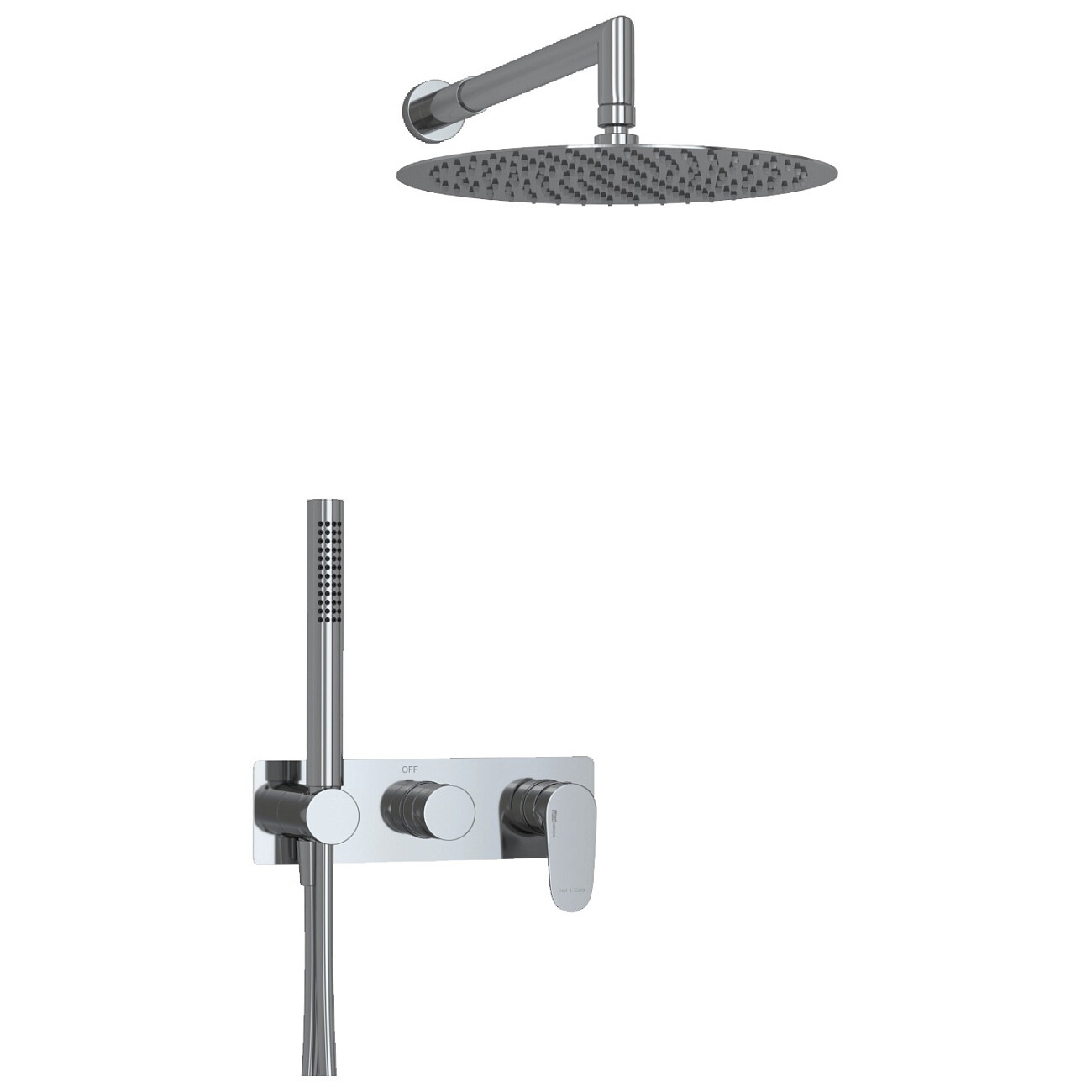 Душевой комплект встраиваемый с верхним душем и лейкой хром Wasserkraft A16116 - изображение 3