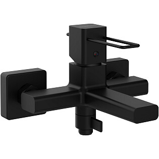 Смеситель для ванны с душем настенный черный Stworki &quot;Брамминг&quot; S40100BK