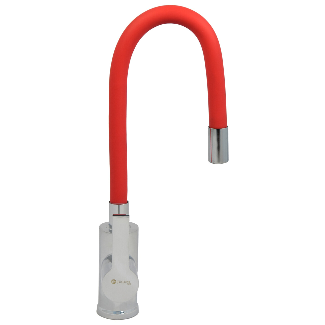 Смеситель для кухни однорычажный с гибким изливом красный, хром Juguni Luxe Capella 0402.484 - изображение 5