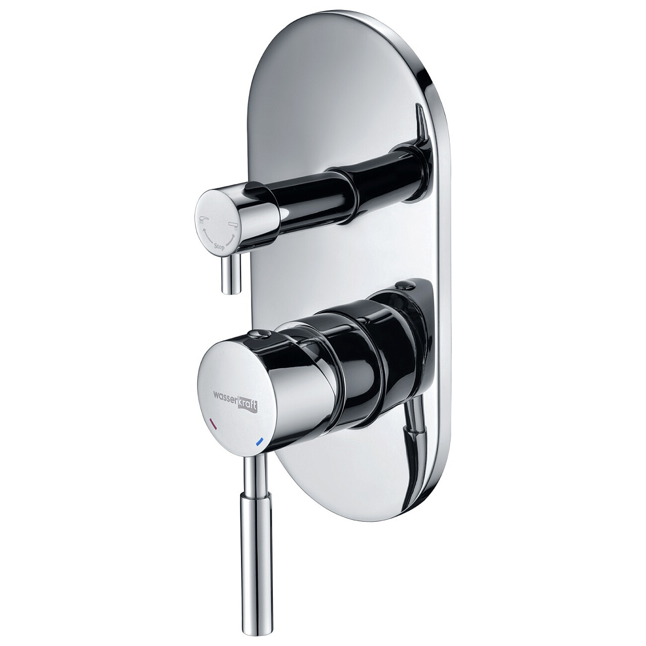 Смеситель для ванны и душа встраиваемый из латуни хром Wasserkraft 4141 - изображение 4