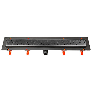 Душевой лоток с решеткой 75 см черный Creto Points CRE-750 PB-50