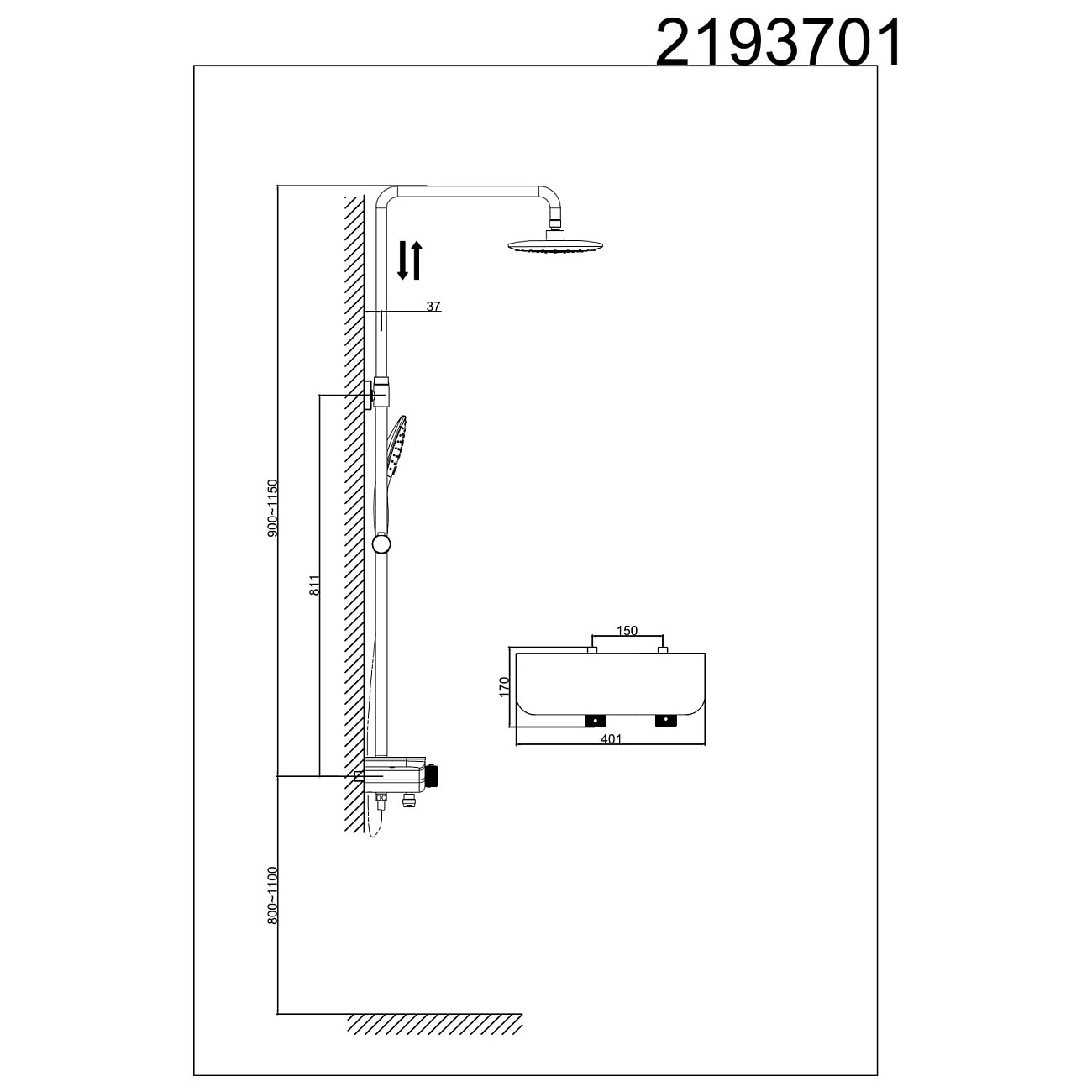 Душевой комплект термостатический белый D&K Bayern Potsdam DA2193701B17 - изображение 2
