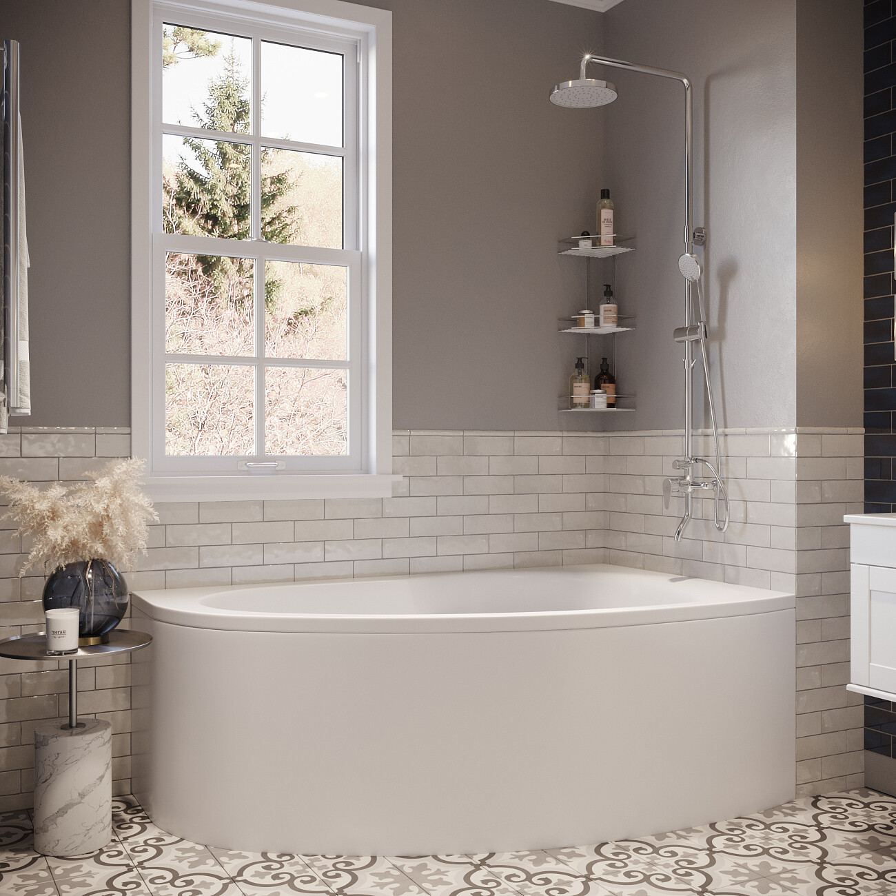 Ванна акриловая правая 100х170 см с каркасом белая Stworki "Молде" R SW2017010009R, SW5170100049 - изображение 9