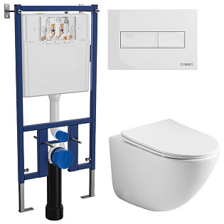 Унитаз подвесной Ceramicanova Mono CN1905 с инсталляцией Diwo 4501, с кнопкой белой 7320