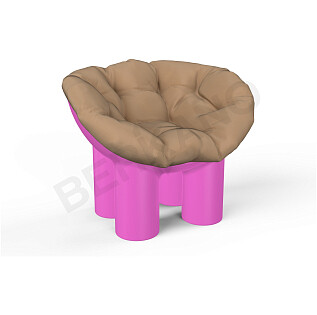 Кресло детское с подушкой розовое, капучино Slon Kids