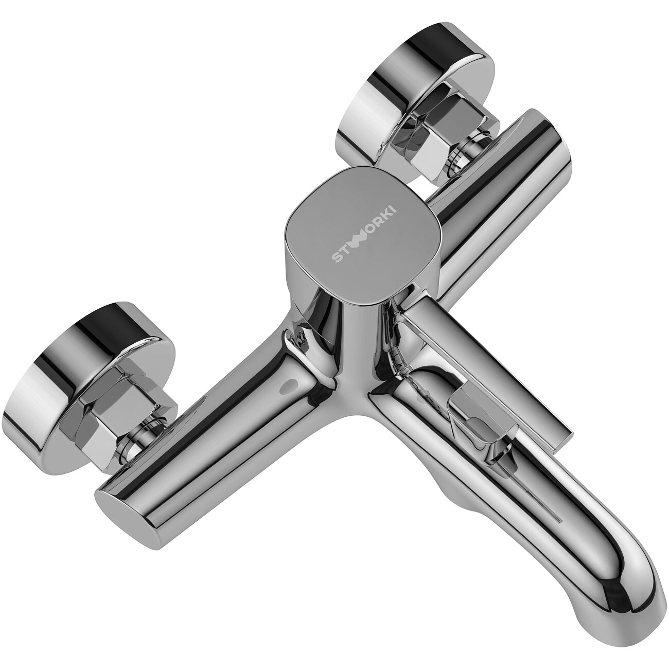 Смеситель для ванны с душем настенный хром Stworki "Эстерсунд" S31100CR - изображение 8