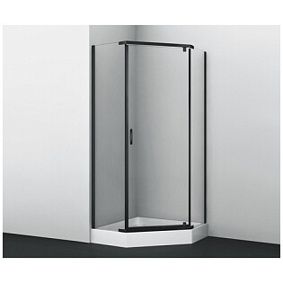 Душевой уголок пятиугольный 100х100 см черный Wasserkraft Wiese 84P38