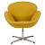 Кресло поворотное с мягкими подлокотниками желтое Swan