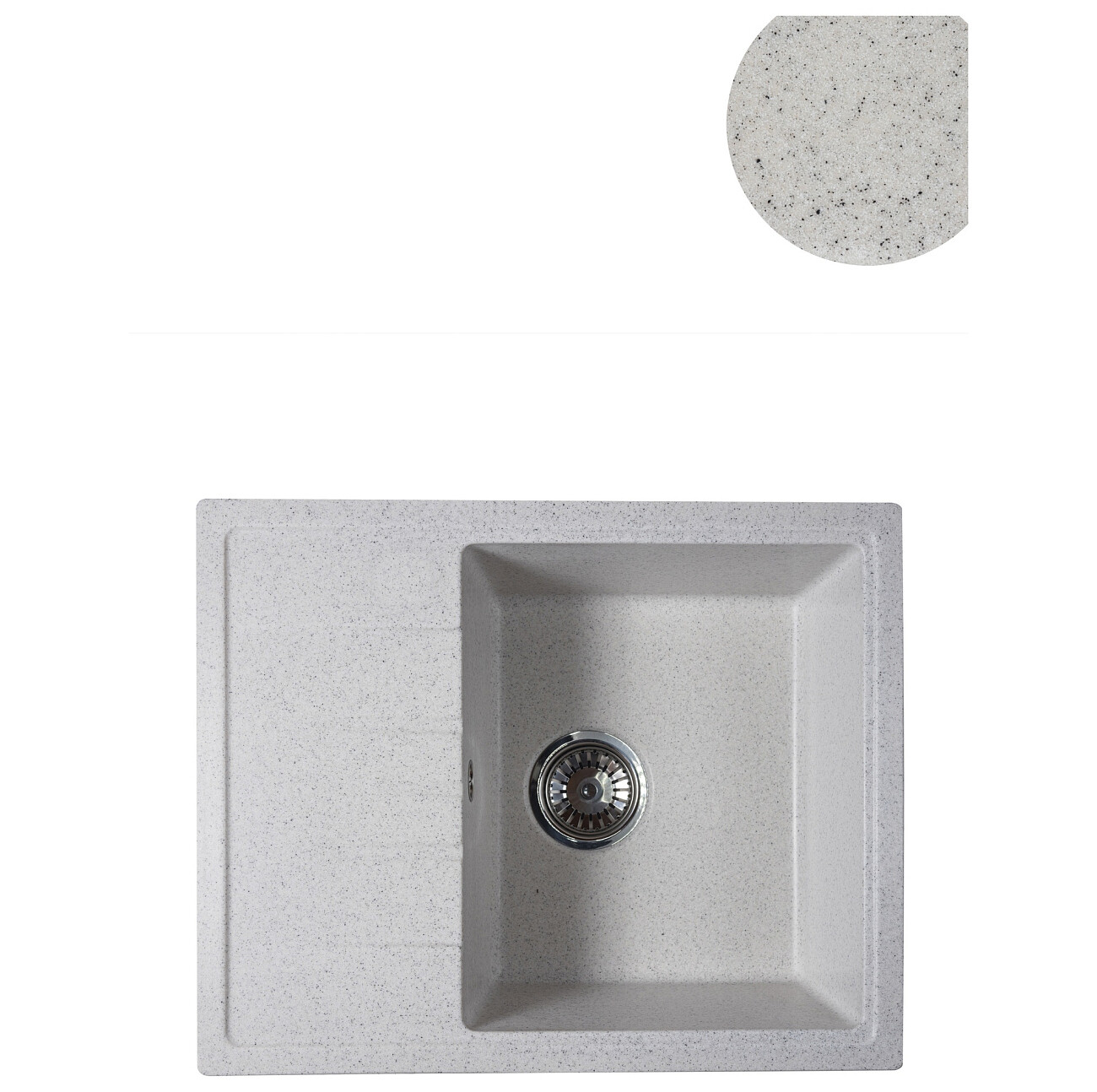 Мойка кухонная кварцевая прямоугольная олово Reflection Plato RX1457TN - изображение 2