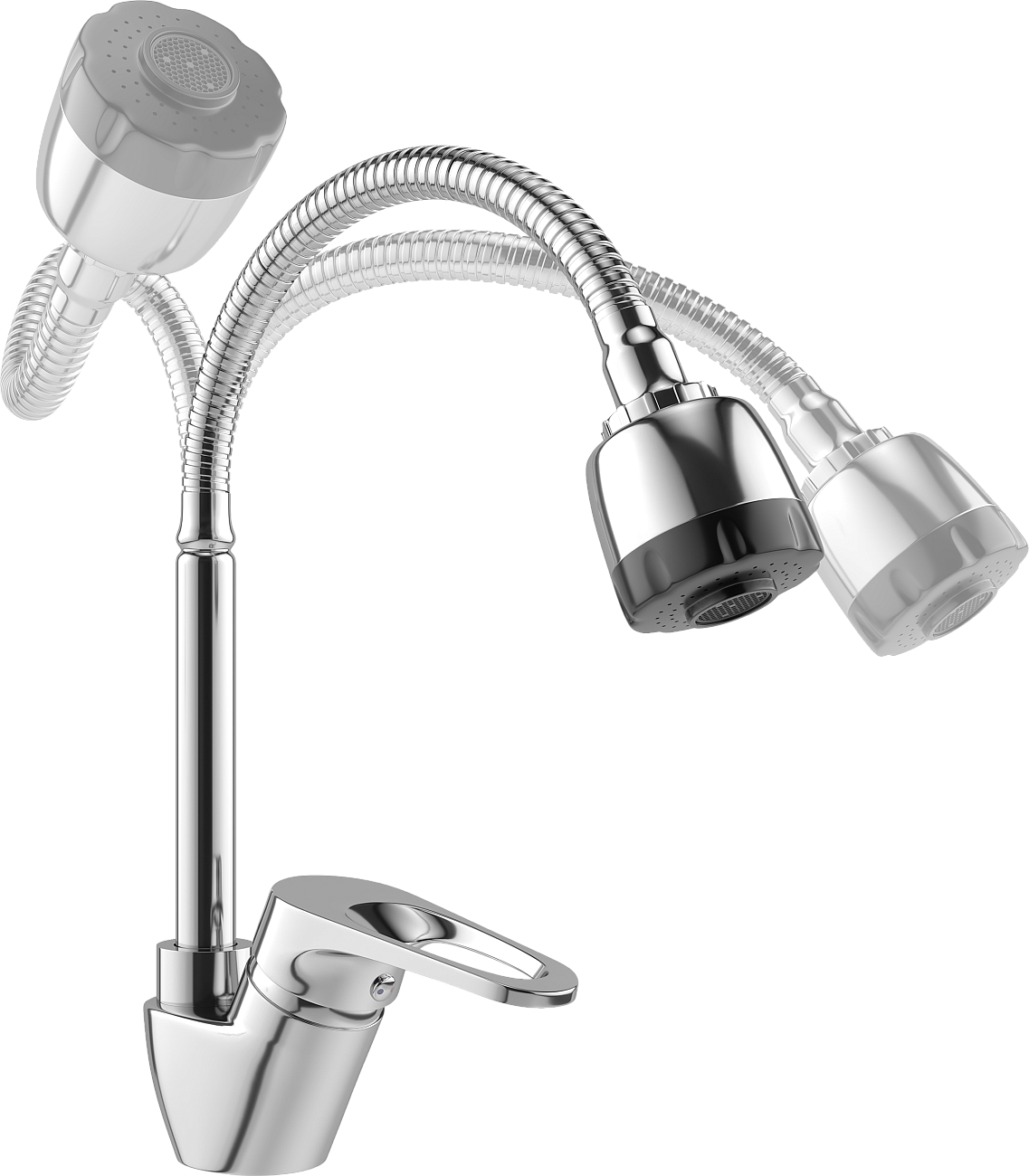 Смеситель для кухни с гибким изливом хром Domaci "Равенна" D11-004cr - изображение 10
