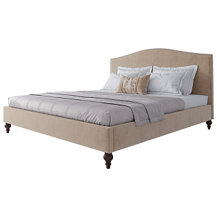Кровать двуспальная 180х200 бежево-розовая Fleurie