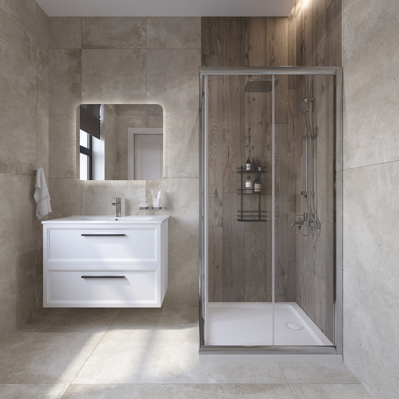 Душевой уголок прямоугольный 90х80 см хром Diwo "Суздаль" DS-SU-80х90-CR - изображение 5