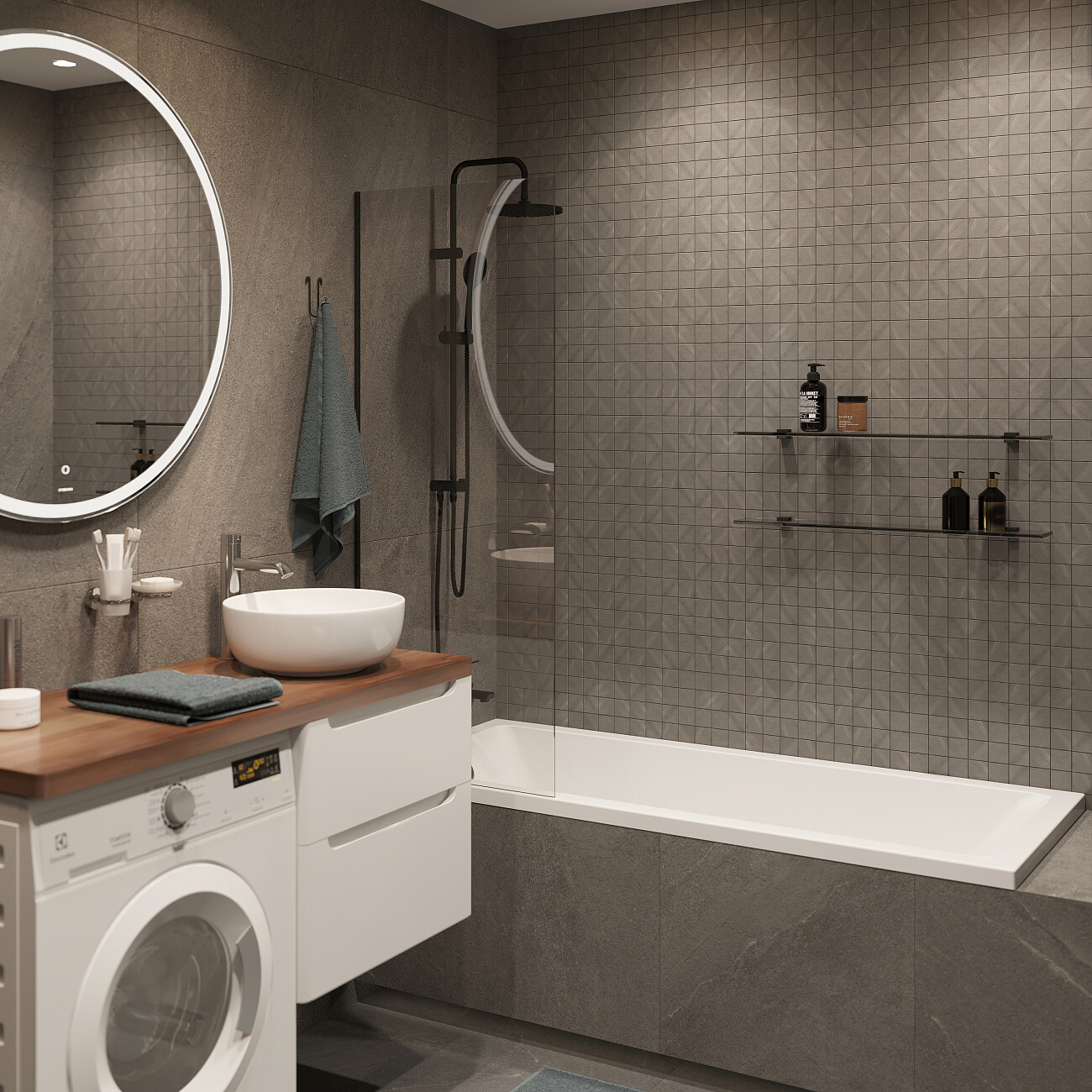 Штора на ванну неподвижная 60х150 см прозрачная, черная Diwo "Ростов" 4GW011 - изображение 5