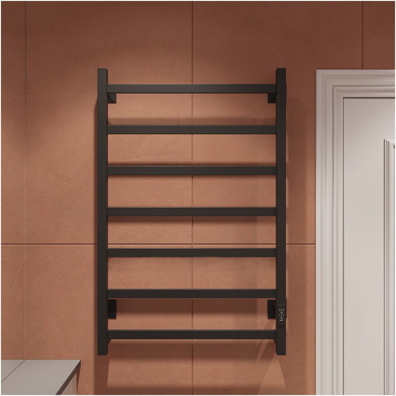 Полотенцесушитель электрический 80х50 см черный Ewrika "Пенелопа КВ7" - изображение 3