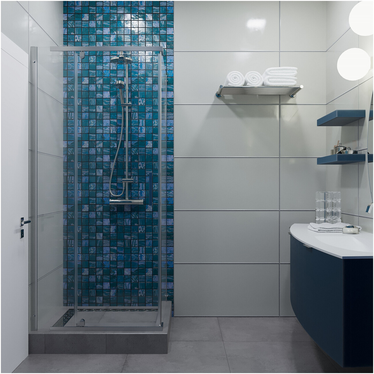 Душевой уголок квадратный 90х90 см хром Diwo "Тольятти" Щ0000055600 - изображение 7