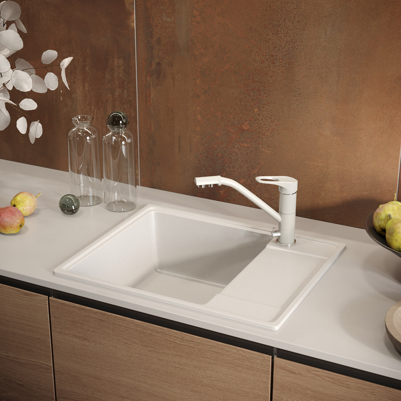 Мойка кухонная платина Domaci "Солерно" DP 605-04 - изображение 5