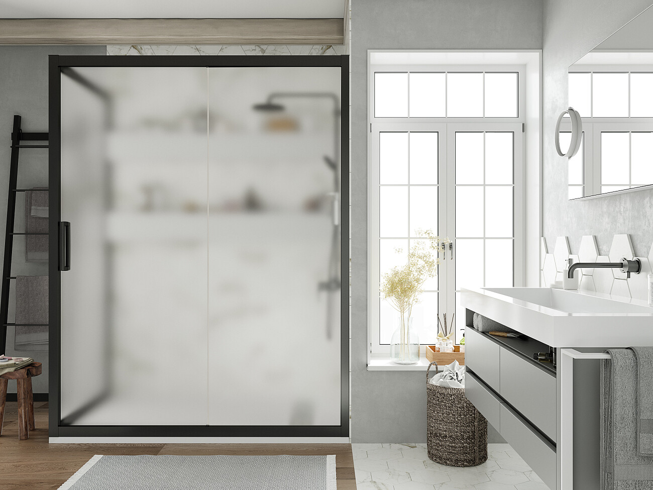 Душевой уголок 110x80 см черный Stworki "Эстерсунд" 3GW191TTKK000 - изображение 4