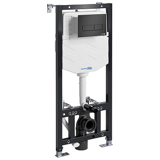 Инсталляция для подвесного унитаза с кнопкой смыва черная Aller 10TLT.010.ME.MB03