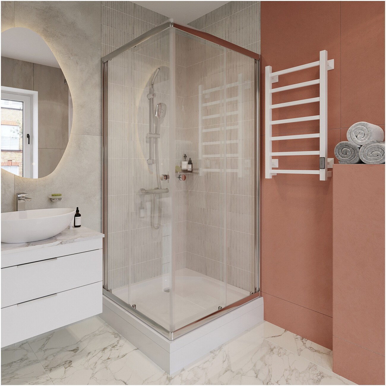 Душевой уголок квадратный 90х90 см хром Diwo "Анапа" Щ0000055506 - изображение 7