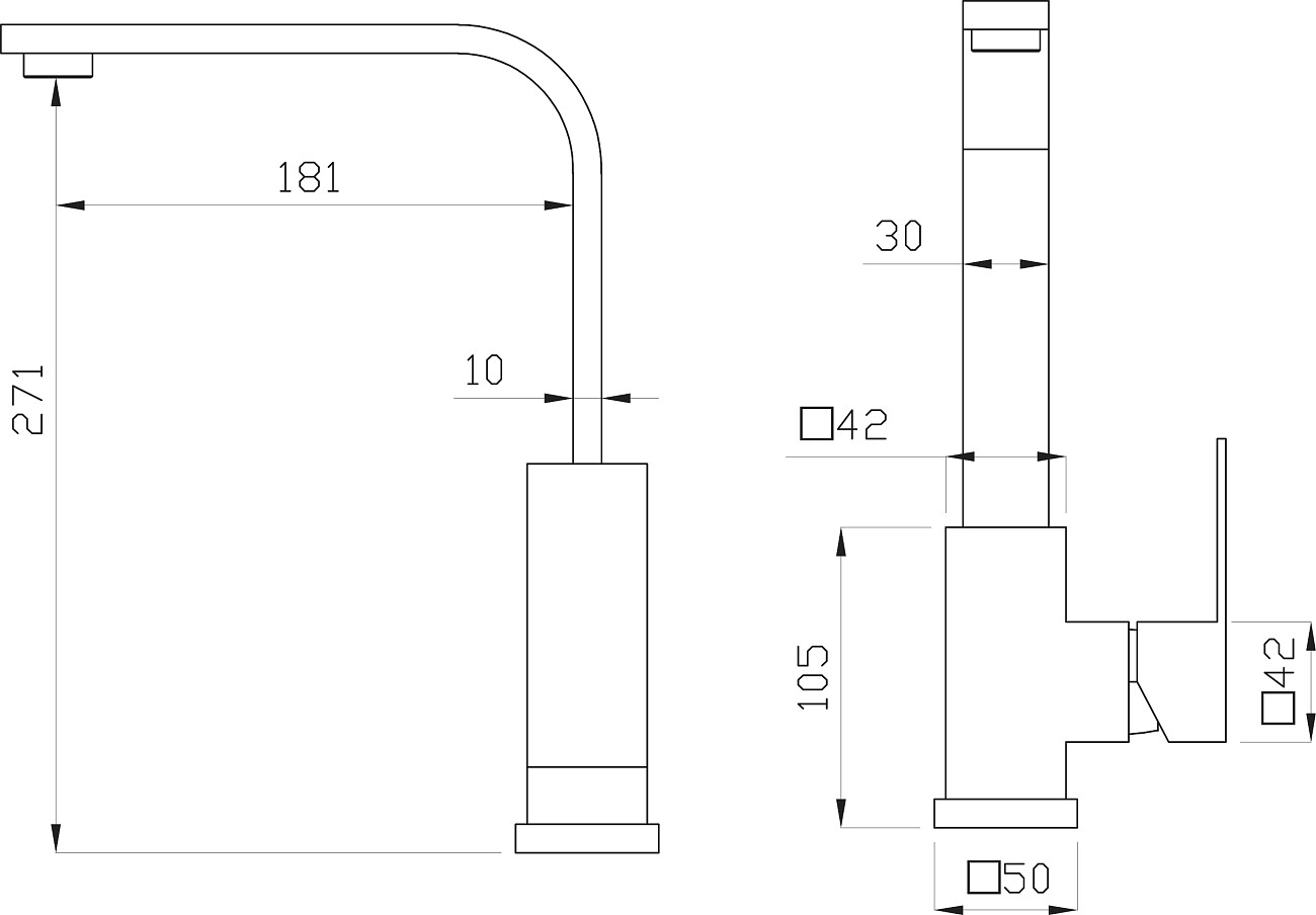 Смеситель для кухни однорычажный хром Domaci "Равенна" DM-051122 - изображение 2