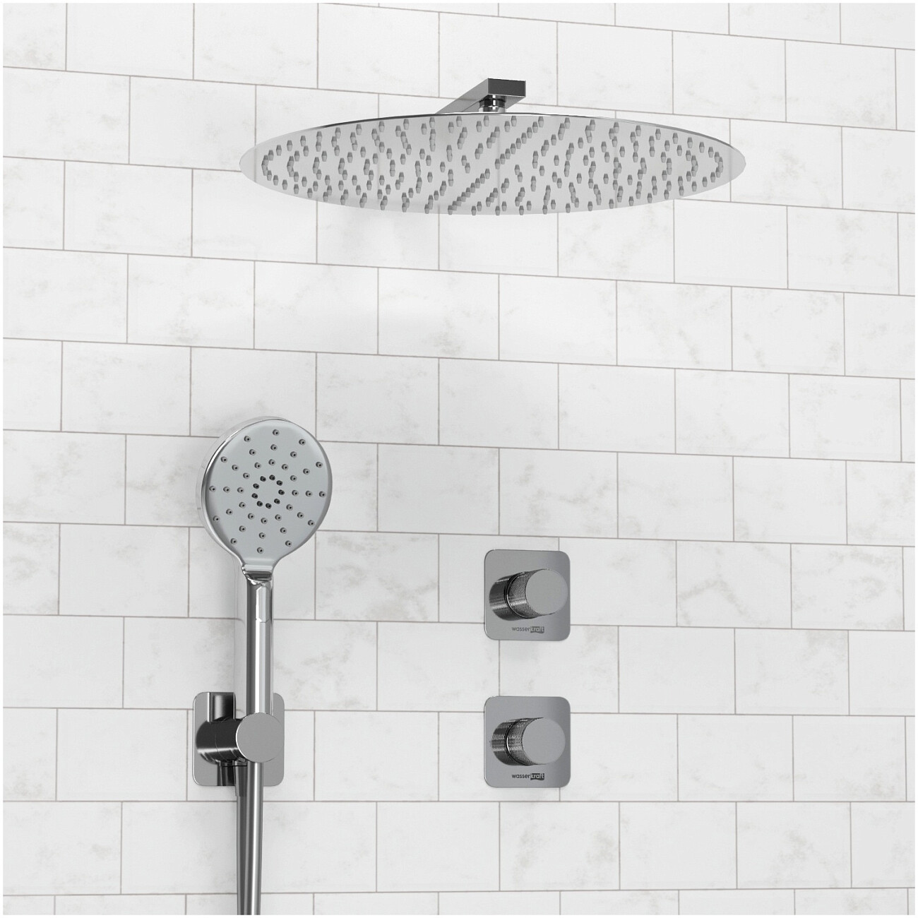 Душевой комплект с верхним душем и смесителем хром Wasserkraft A4651.293.090.117.271.087.127 - изображение 4