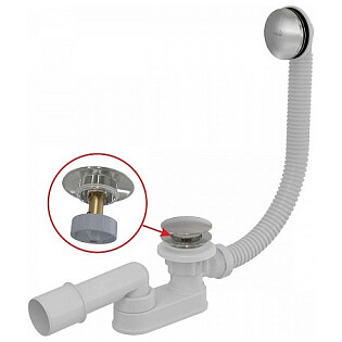 Слив-перелив для ванны автомат круглый хром Alcaplast A507CKM