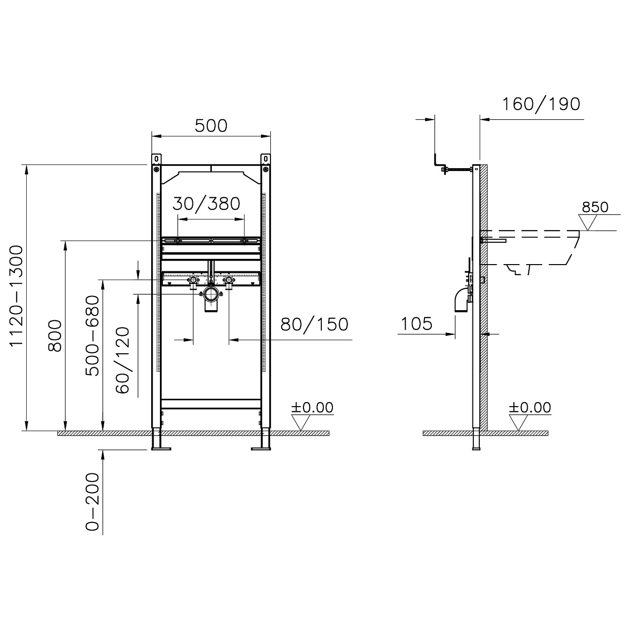 Инсталляция для подвесной раковины синяя VitrA 880-2800 - изображение 3
