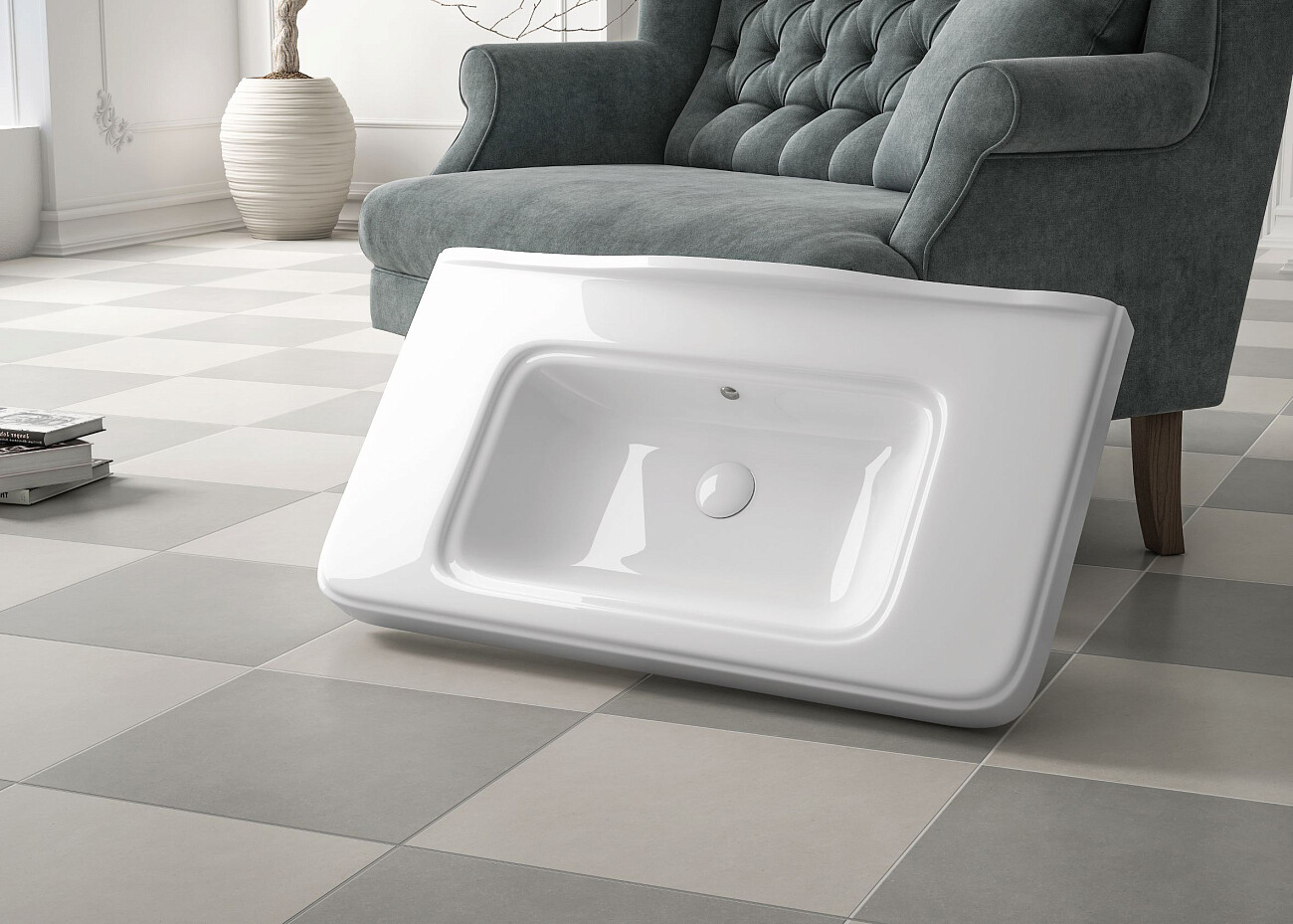 Раковина мебельная фаянсовая 95 см белая Stworki "Молде" 15095-KL - изображение 9