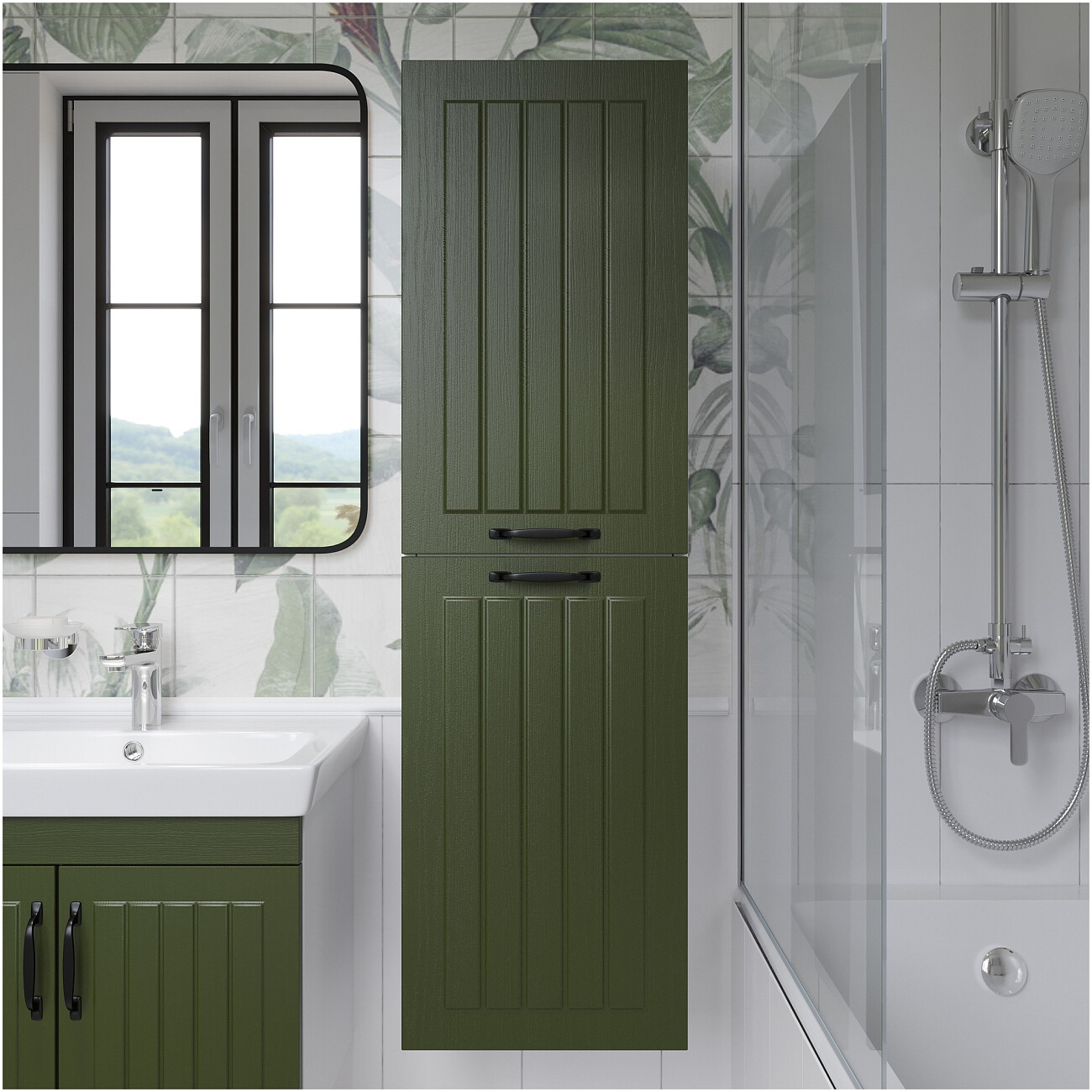 Душевая стойка с верхним душем и смесителем хром Diwo "Смоленск" SM-07cr - изображение 5