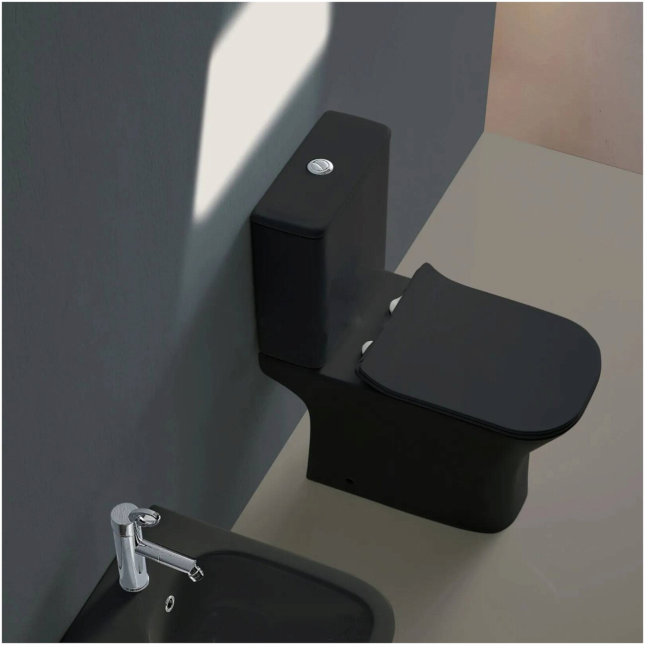 Унитаз напольный безободковый с сиденьем микролифт черный Cerutti SPA Vettore MB CT9241 - изображение 7