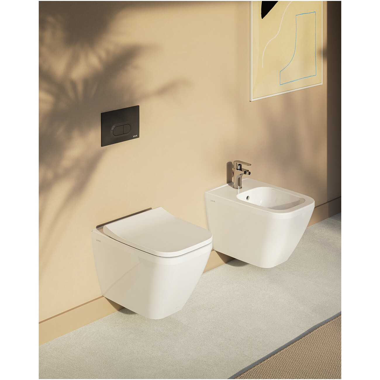 Биде подвесное фарфоровое белое Vitra Integra Square 7083B003-0288 - изображение 2