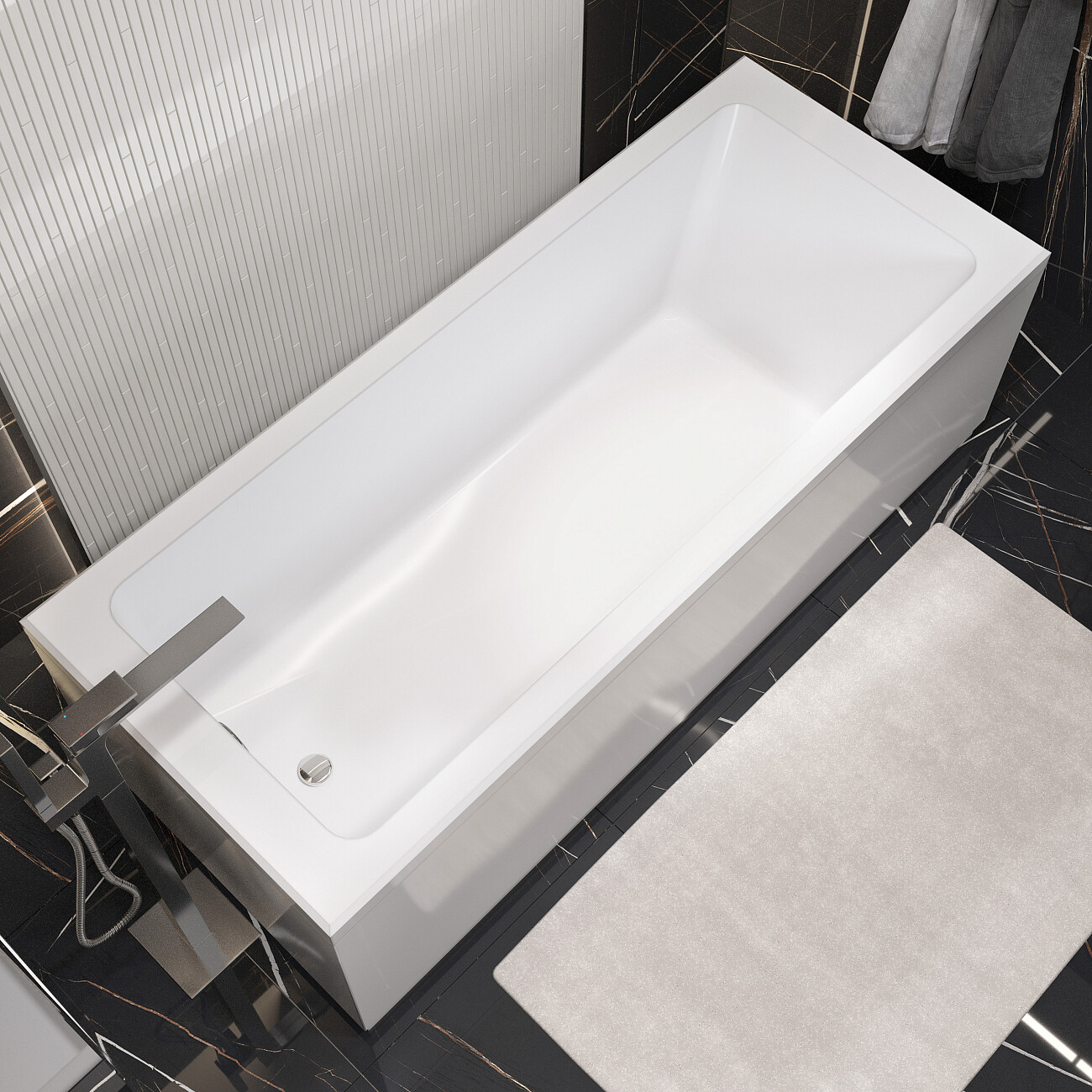 Ванна акриловая прямоугольная 70х160 см белая Artemis Ceres 1011260020102810 - изображение 5