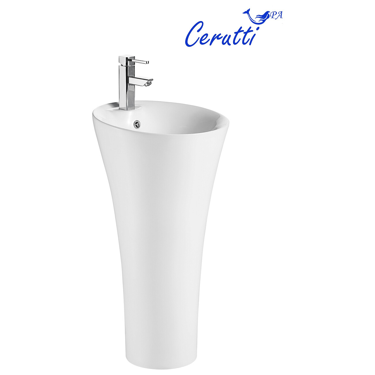 Раковина напольная фарфоровая круглая 87х46 см белая Cerutti SPA Adelina CT7274 - изображение 11